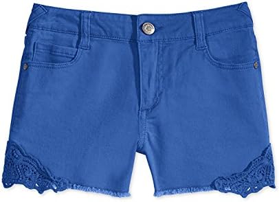 Epic Threads Girls' Crochet-Trim Shorts (10, City Blue)