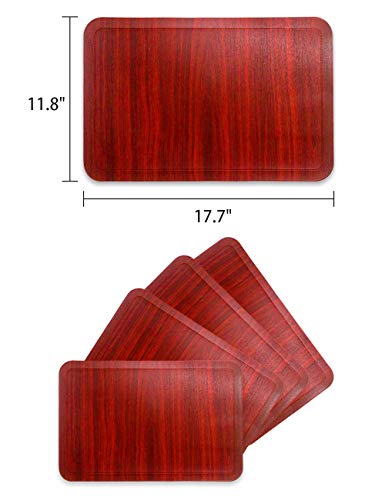 Alpiriral Dining Table Place Mats Set of 4 Heat Resistant Place Mats Easy to Wipe Off Scrub & Non Skid Vinyl Place Mats Washable Table Mats Protect The Table from Messes & with A Nice Looking in RED - Thumbnail 7