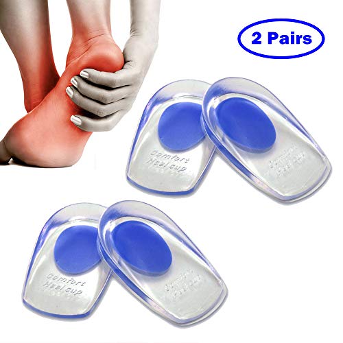 Crimmy Silicone Gel Heel Cups - Shoe Inserts for Plantar Fasciitis, Sore Heel Pain, Bone Spur and Achilles Pain - Pad and Shock Absorbing Support (FOR Women's 4.5-8.5)