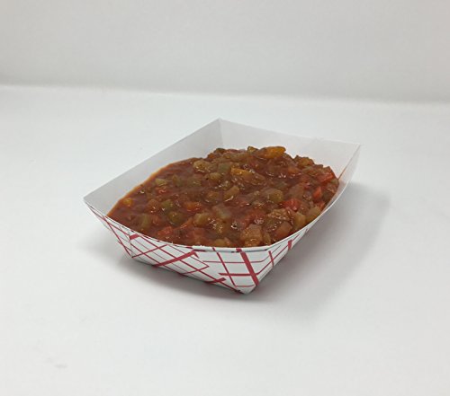 Mr. Miracle White and Red Paper Food Tray. 2.5-Pound Size. Pack of 100