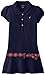 Nautica Girls' Solid Pique Dress with Plaid Details