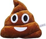Emoji Pillow Prime Stuffed Cushion, LeBeila Poop Emoji Pillow - Poo Shaped Happy Naughty Laughing Face Doll Toy Big 32cm (One size, Brown)