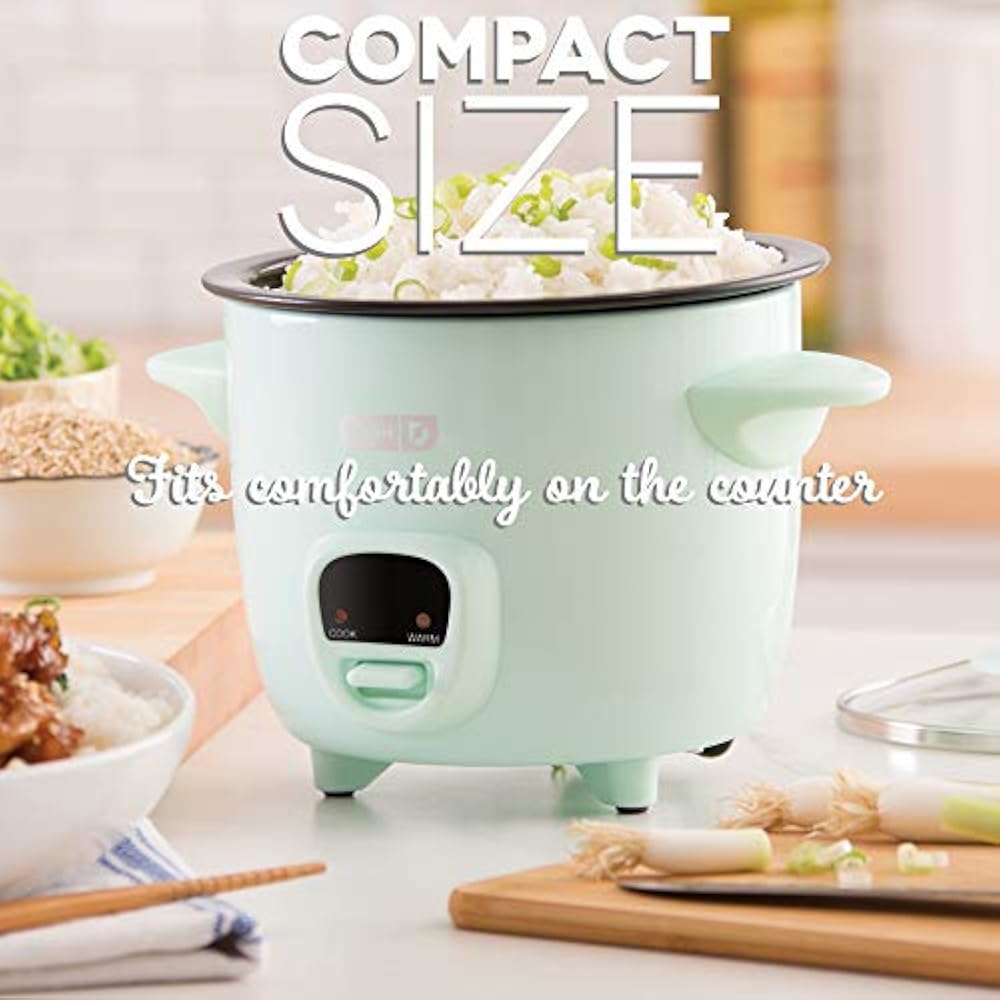 Dash DRCM200GBAQ04 Mini Rice Cooker Steamer With Removable Nonstick Pot