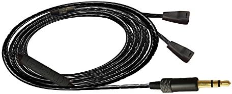 Liboer OFC Replacement Audio Cable with Mic for Sennheiser IE80 IE80i Earphone (Three-Button Control) (Black)
