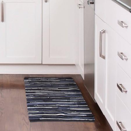 Somerset Home Woven Tonal Accent Runner 21" x 34", Black