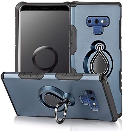 Galaxy Note 9 Case,JYIN 360 Degree Rotating Ring Kickstand Function with Magnet Car Holder Cover,Full Protective Anti Scratch Holder Case Compatible with Samsung Galaxy Note 9-Navy