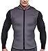 CtriLady Men's Best Neoprene Wetsuit Jacket Front Zipper Long Sleeves Workout Tank Top for Swimming Snorkeling Surfing (Grey, S)