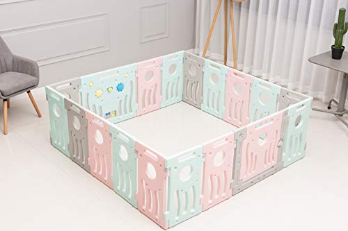 BUCKLAND Baby Playpen Kids Infant Play Yard Toddler Fence (Classic 14+2 Panel Set)
