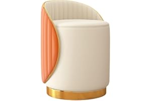 Vanity Chair, Makeup Stool, Decorate Stools, Soft Sitting Stool, Round Stools with Back, Modern Upholstered Stool for Bedroom