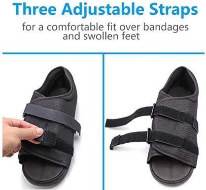 YJZQ Medical Grade Post-Operation Heel Weight Bearing Shoe Surgery Open Toe Shoe Orthopedic Sandal Breathable Touch Fastening Slippers for Arthritis Diabetic Edema Swollen Feet - Image 4