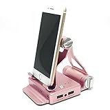 WOYYLBP Battery Power Bank 10,400mAh Charger Pack 1 Port Input & 2 Usb Output ( 2.1A and 1A) Charging Stand for Apple Phone iPad Samsung Galaxy Smartphones Tablet. (Rose Gloden)