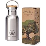 Tree Tribe Stainless Steel Water Bottle 12 oz / 350ml - Indestructible, BPA Free, 100% Leak Proof, Eco Friendly, Double Wall Insulated Technology for Hot and Cold Drinks, Wide Mouth