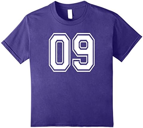 unisex-child 09 Sports Team School Numbers on Front T-Shirt Jersey 12 Purple