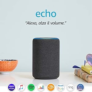 Amazon Echo (3ª generazione) – Altoparlante intelligente con Alexa – Tessuto antracite