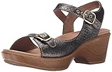 Dansko Women's Joanie Wedge Sandal, Pewter Burnished Metallic, 38 EU/7.5-8 M US