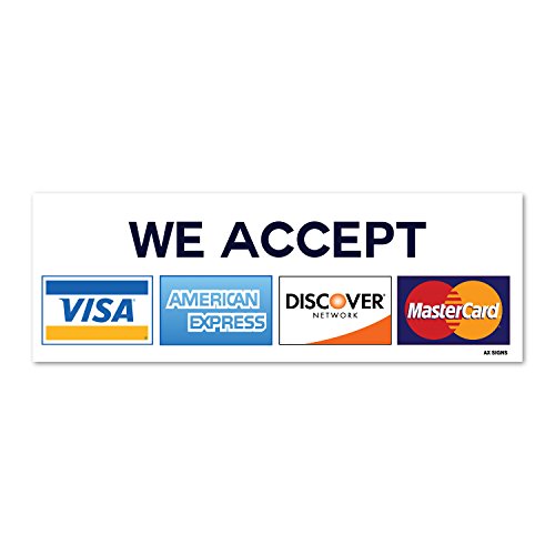 We Accept Visa MasterCard American Express AMEX Discover, 8
