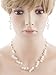 ACCESSORIESFOREVER Bridal Wedding Jewelry Set Crystal Rhinestone Pearl White