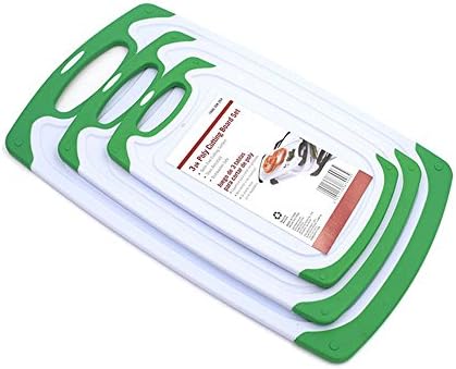 yanhongy 3PCS suit non-slip green plastic cutting board kitchen can be suspended easy to clean anti-skid feet set and drip sink (green)