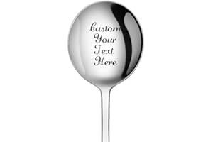 OBTIAN Custom Personalized Engraved Spoon - Your Idea, Text, Message - Awesome Stainless Steel Unique Gift for Best Friend, L