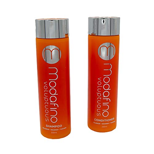 Modafino Voluptuous Shampoo and Conditioner Set - Volumizing & Thickening Formulas for Color Treated Hair, Promotes Hair Growth, Sulfate Free, No Parabens, Concentrated Formula 200 ml