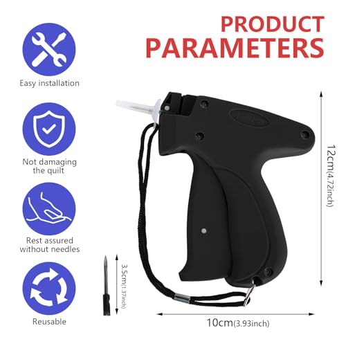 Kowvowz Speedy Clothing Fixer, Quick Fixer Gun, Stitch Mini Sticky Sewing Quilting Hemming With 6 Needle, 500 White Black Micro Fasteners For Clothes