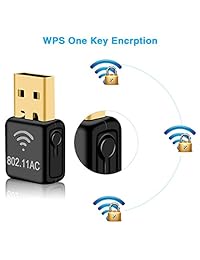 Adaptador WiFi USB, AC 600 Mbps Dual Band (5GHz 433mbps + 2.4 GHz 150Mbps) Dongle de red inalámbrica para computadora Destop Windows XP Vista 7 8 10, Mac OS X 10.6   10,13