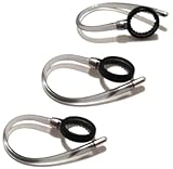 3pcs New Earhooks Wireless Bluetooth Headset HX-550 H-17 H17-txt H525 Headsets Ear Hooks Loops Clips Stabilizers Earloops Earclips Replacement Parts , Black Sea International Logo Good Quality Micro Fiber (random color) 7X6