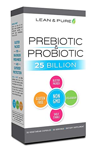 Lean & Pure Prebiotic & Probiotic, 25 Billion Live and Shelf Stable Cultures, 3…