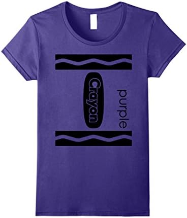 Womens Purple Crayon Halloween Couple Friend Group Costume T-shirt Large Purple