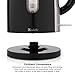 Odette Fast Boil 7 Cups (1.7 Liter) BPA-Free Black Electric Hot Water Kettle for Tea, Coffee with Auto Shut Off, Boil Dry Protection and Cool Touch