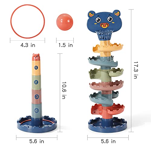 Ball Drop and Roll Toy Swirling Tower for Toddlers with Balls Ramp