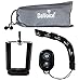DaVoice Cell Phone Tripod Adapter - Bluetooth Remote Control - Travel Bag Compatible with iPhone Tripod Mount Holder 8 7 X XR XS Max SE 6S 6 Plus Galaxy S9 S8 S7 Smart Cell Phone Tripod Mount (Black)