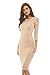 AX Paris Women's Crochet Bodycon Midi Dress(Nude, Size:10)