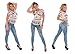 Style G675– Colombian Design, Butt Lift, Levanta Cola, Ripped Skinny Jeans in Washed M. Blue Size 11