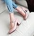 Aisun Women's Comfy Round Toe Chunky Mid Heels Pumps Shoes With Ankle Strap