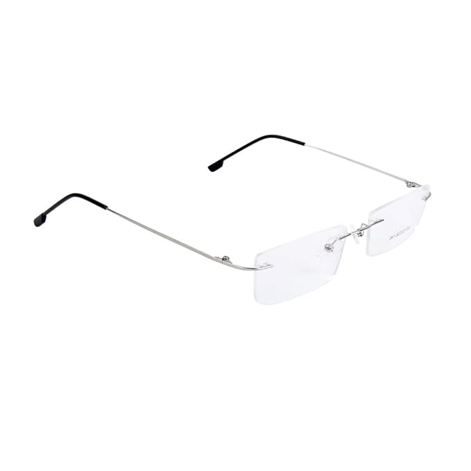 Imported Fashion Metal Rimless Glasses Eyeglasses Frame Silver Frame