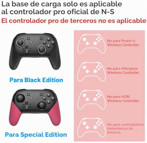 Estação de carregamento para nintendo switch joy con e para pro controllers doca de carregamento com plugue usb 2.0 e portas, apenas para nintendo switch pro controller