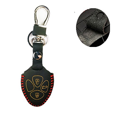 Genuine leather remote control car keychain key cover c…