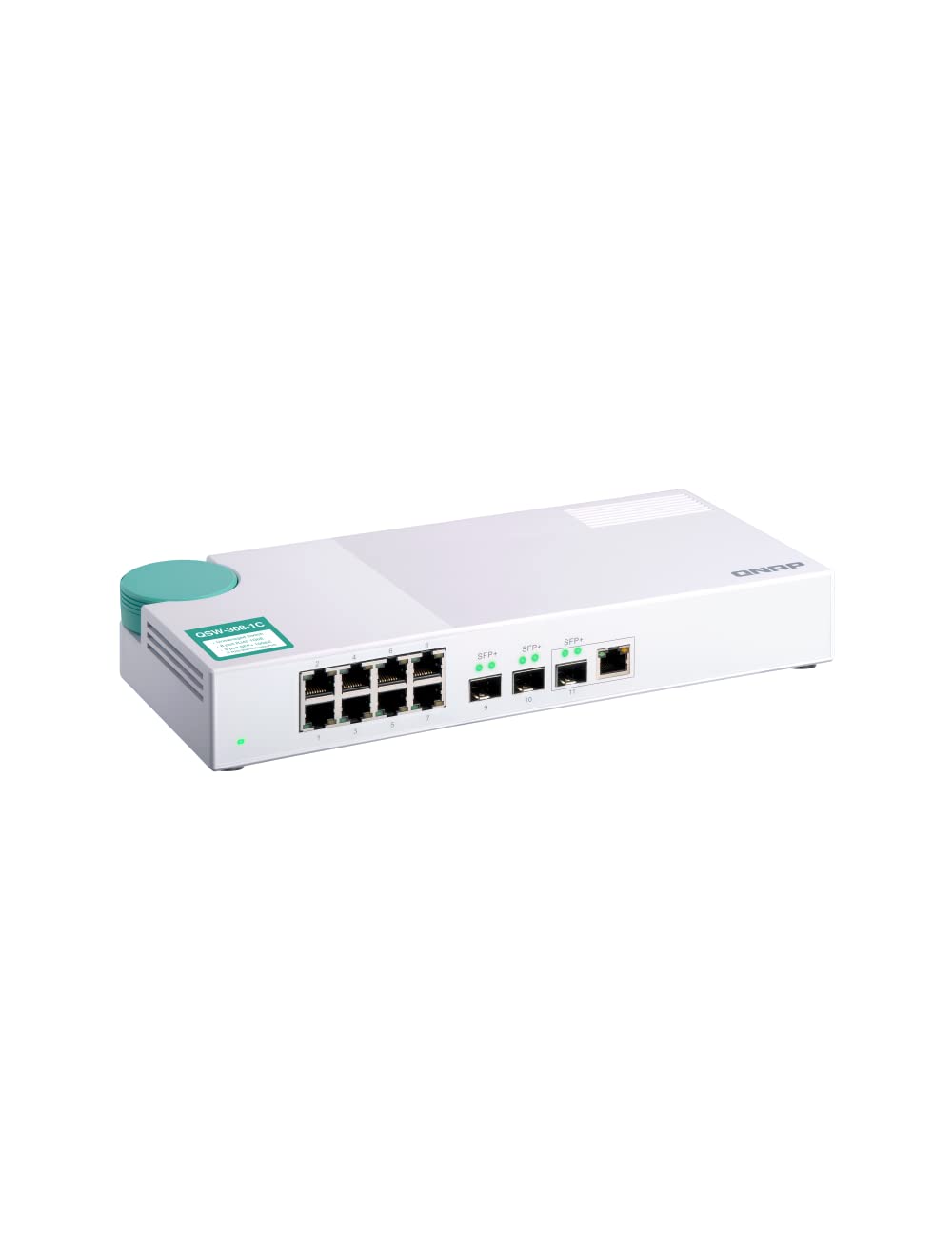QNAP QSW-308-1C 10GbE Switch, with 3-Port 10G SFP+ (One 10GbE SFP+/RJ45 Combo Port) and 8-Port Gigabit Unmanaged Switch