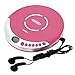 Jensen Limited Edition Pink Jensen Slim Personal CD Player System with LCD Display Bass Boost 60-Second Anti Skip CD-R/RW Compatible & Ear-Buds Gift Box