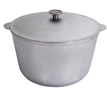 Aluminum Wok Kazan for Making Pilaf/Plov Dutch Oven with Dual Handles (8.5-qt (8 L))