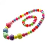 Brisk Cuteprn Colorful Beads Baby Toddler Girls Necklace Bracelet Set Party Favor Birthday Gift Pretend Play
