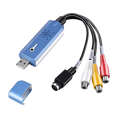 Liobaba Portable USB 2.0 Easycap Video Audio Capture Card Adapter VHS DC60 DVD Converter Composite RCA Blue