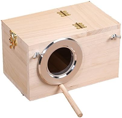 Handmade Nesting Breeding Brooding Bird House Box, Natural Wood Chick Brooder for Budgerigar Parakeet and Other Small Animals (7.94.74.7 inch)