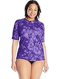 Kanu Surf Women's Plus-Size Sydney Plus Size Upf 50+ Sun Protective Rashguards, Purple, 2X