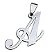 FUNRUN JEWELRY Womens Mens Stainless Steel Initial Letter Pendant Necklace,Letter A