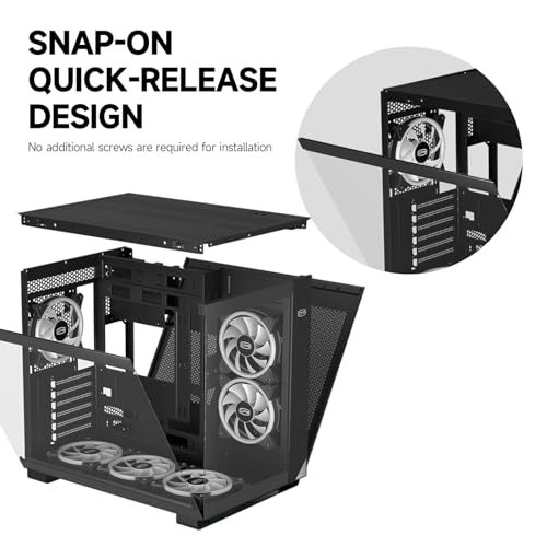 CPS T500 PC Cases - PCCOOLER Airflow, Cable Management System, Interior Spacious ARGB 6 x 120mm, I/O USB Type-C Port, Quick Release Panel, ATX Mid Tower PC Gaming Case (Nior)