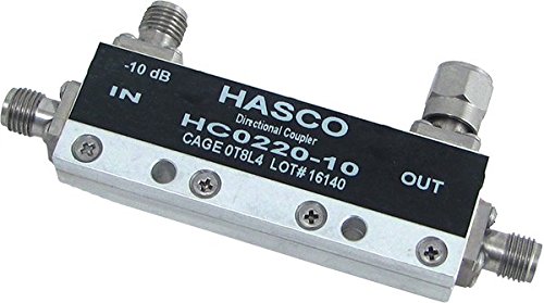 10 dB SMA Directional Coupler From 2 GHz to 20 GHz Rated To 50/10 Watts