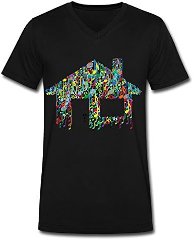 Love House Music NoteT Shirts,fashion Bikinovety T Shirt,V Neck,short Sleeve Shirts For Men