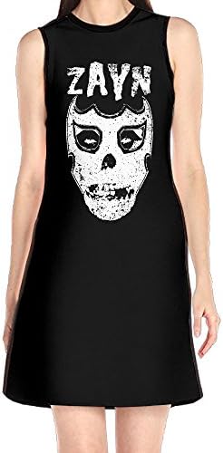 GHHK Women's Sami Wrestling Zayn Skull Sleeveless Classic T-shirt Dress White L